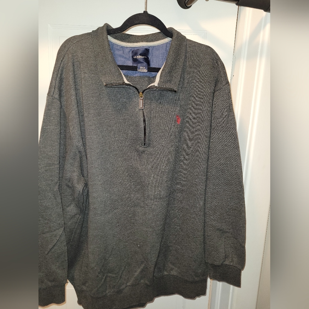Polo quarter zip grey sweater 2xlt